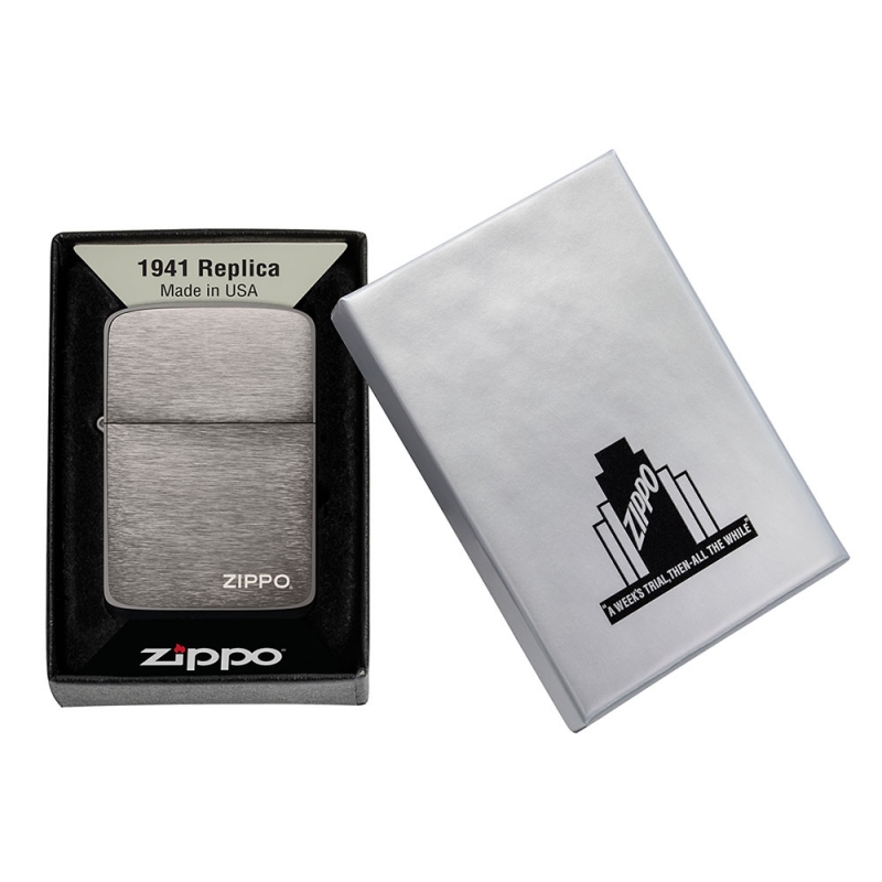 pudełko zapalniczki zippo 1941 black ice logo 60001198