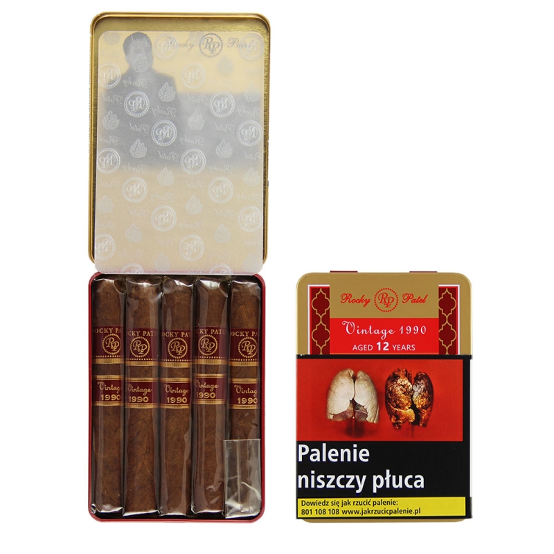 5 cygar marki rocky patel w metalowym pudełku idealne w podróż