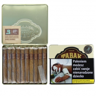puszeczka w kolorze kremowym z cygarami drew estate tabak especial medio roast
