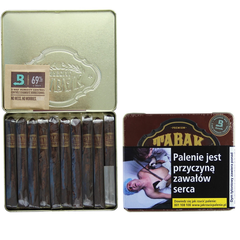 puszeczka tin z cygarami tabak especial oscuro roast