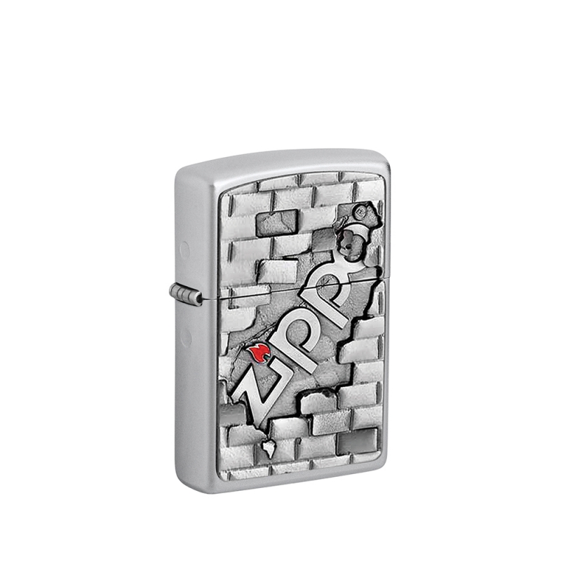 zapalniczka Zippo Wall Emblem z ciekawym motywem cegły i logo Zippo