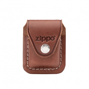 brązowe etui z logo zippo
