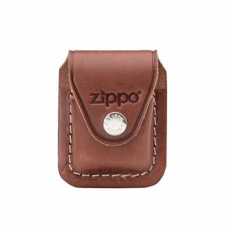 brązowe etui z logo zippo