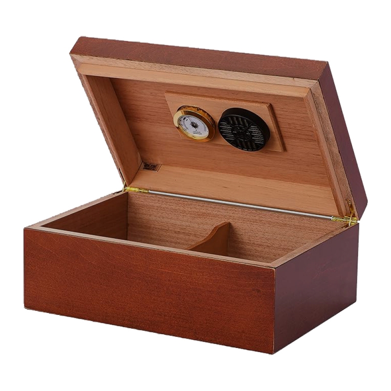 otwarty humidor na 50 cygar z drewna brązowy