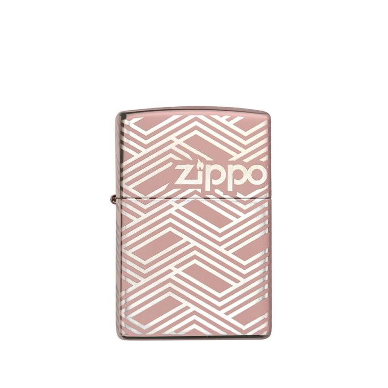 Zippo Abstract Laser Design w kolorze złotym ze zdobieniem