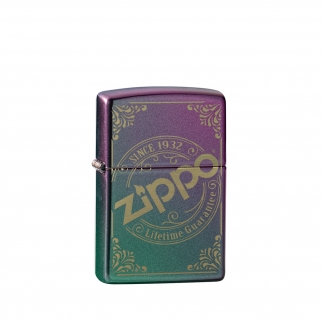 zapalniczka z grawerem laserowym logo zippo fioletowo zielona