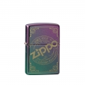 zapalniczka z grawerem laserowym logo zippo fioletowo zielona