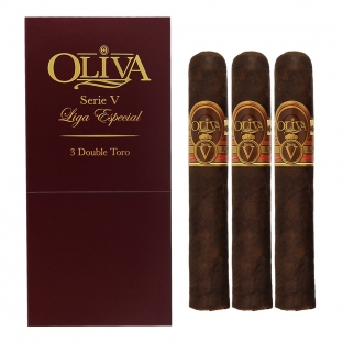 bordowy kartonik z 3 cygarami, polecane na prezent dla miłośnika marki oliva