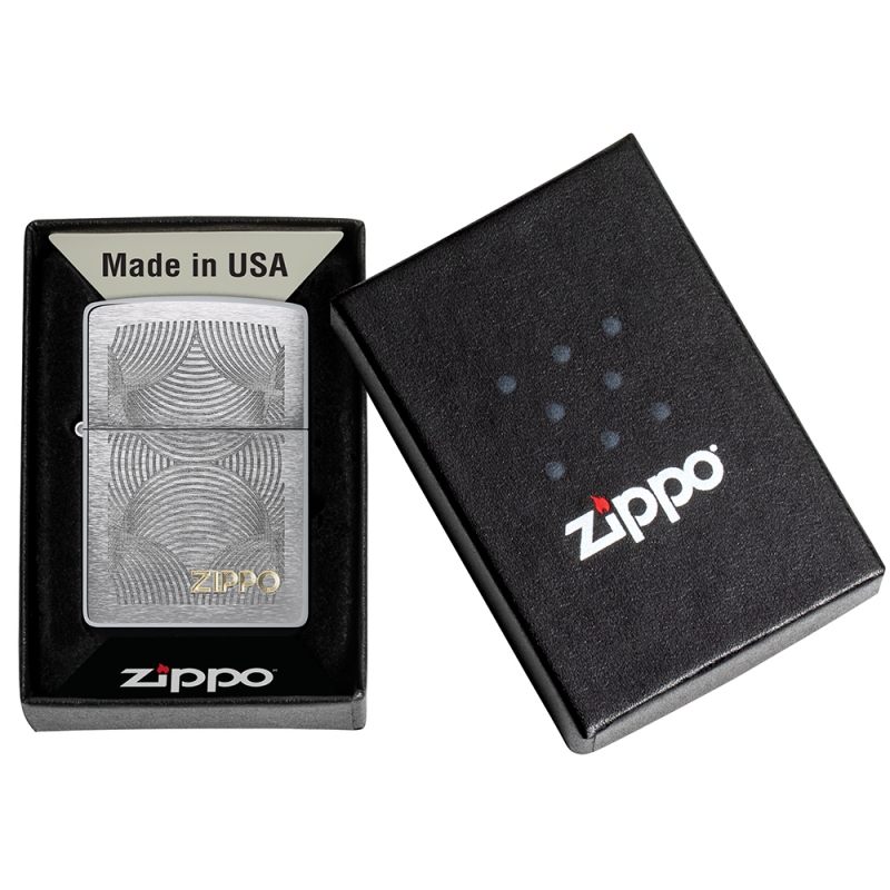 pudełko zapalniczki w szczotkowanym metalu zippo fans design z logiem zippo