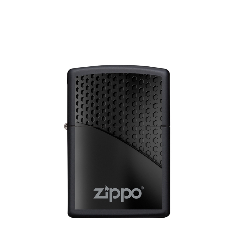 czarna elegancka zapalniczka zippo black hexagon design