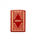 elegancka zapalniczka zippo ornamental w czerwonym kolorze ze złotym zdobieniem