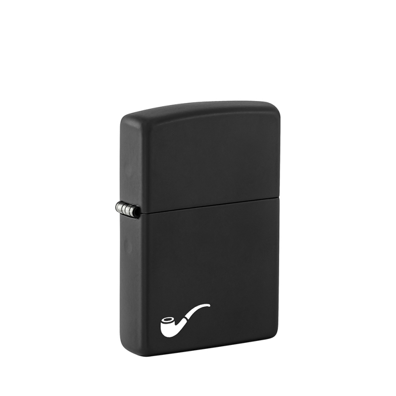 benzynowa zapalniczka Zippo w kolorze czarnym z grafiką fajki benzynowa zapalniczka Zippo w kolorze czarnym z grafiką fajki