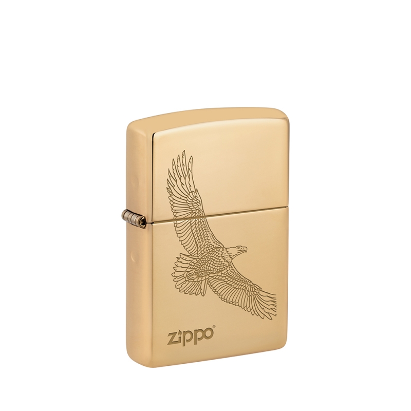 benzynowa zapalniczka w kolorze złotym z orłem Zippo Eagle Brass