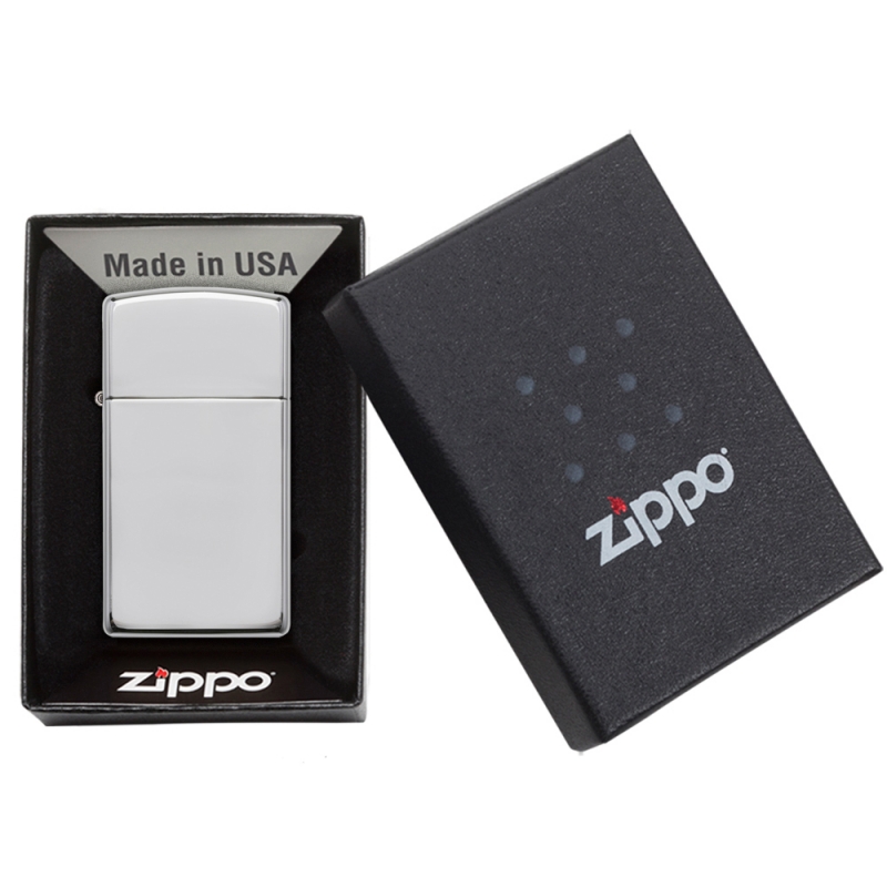 zapalniczka ze srebra Zippo Slim w pudełku prezentowym