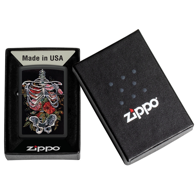 zapalniczka benzynowa szkielet Zippo w pudełeczku czarnym zapalniczka benzynowa szkielet Zippo w pudełeczku czarnym