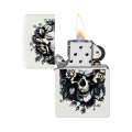 benzynowa zapalniczka Zippo z czaszką i różami