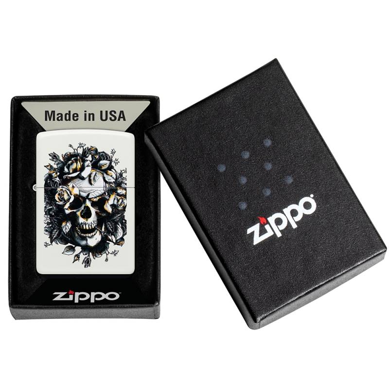 zapalniczka benzynowa w pudełku Zippo Sugar Skull and Roses