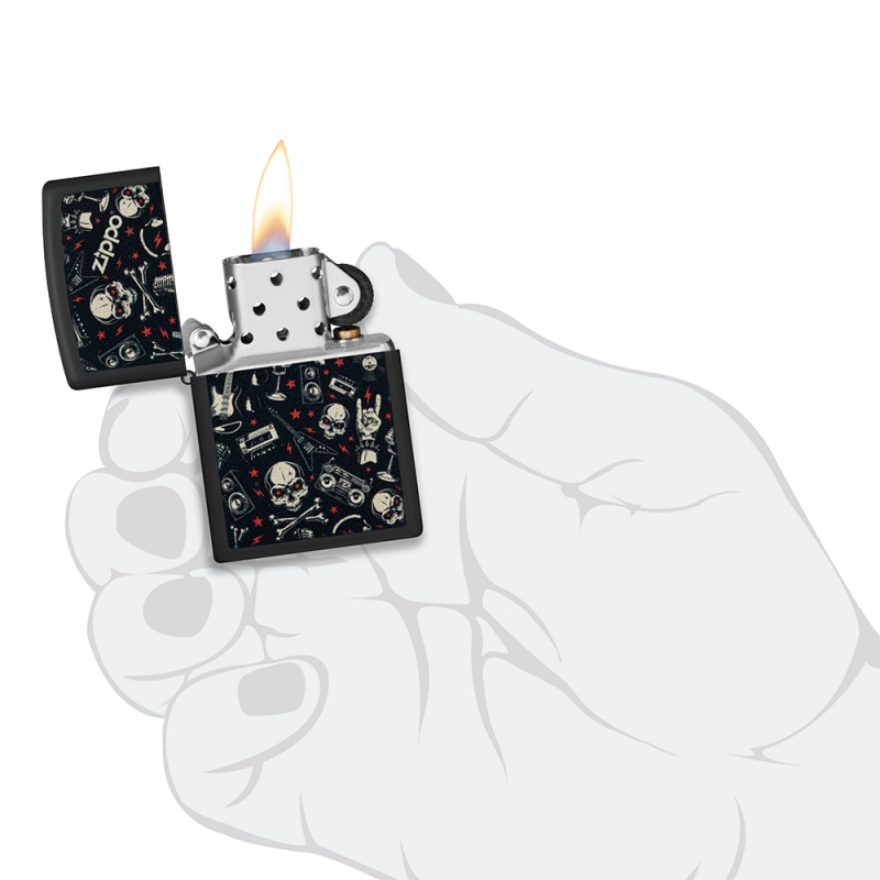benzynowa zapalniczka Zippo w czaszki czarna matowa benzynowa zapalniczka Zippo w czaszki czarna matowa