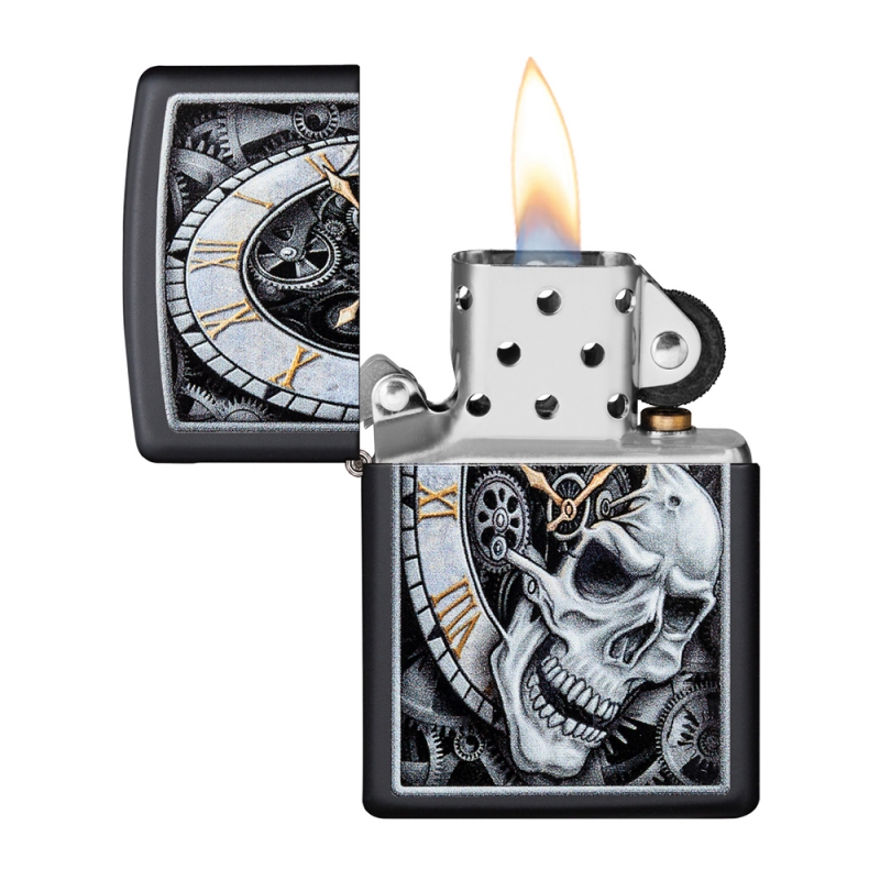 Zippo zapalniczka zegar i czaszka Zippo zapalniczka zegar i czaszka