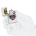 Zippo zapalnizka na benzynę z wymiennym wkładem jasna z kolorową czaszką Zippo zapalnizka na benzynę z wymiennym wkładem jasna z kolorową czaszką