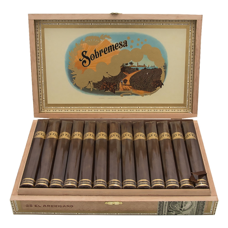 Otwarte pudełko cygar Sobremesa El Americano Toro Otwarte pudełko cygar Sobremesa El Americano Toro