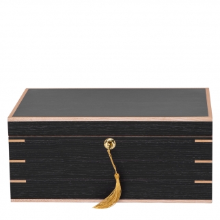 czarny humidor ze złotym kluczykiem Supreme Messenia HS-600GRY