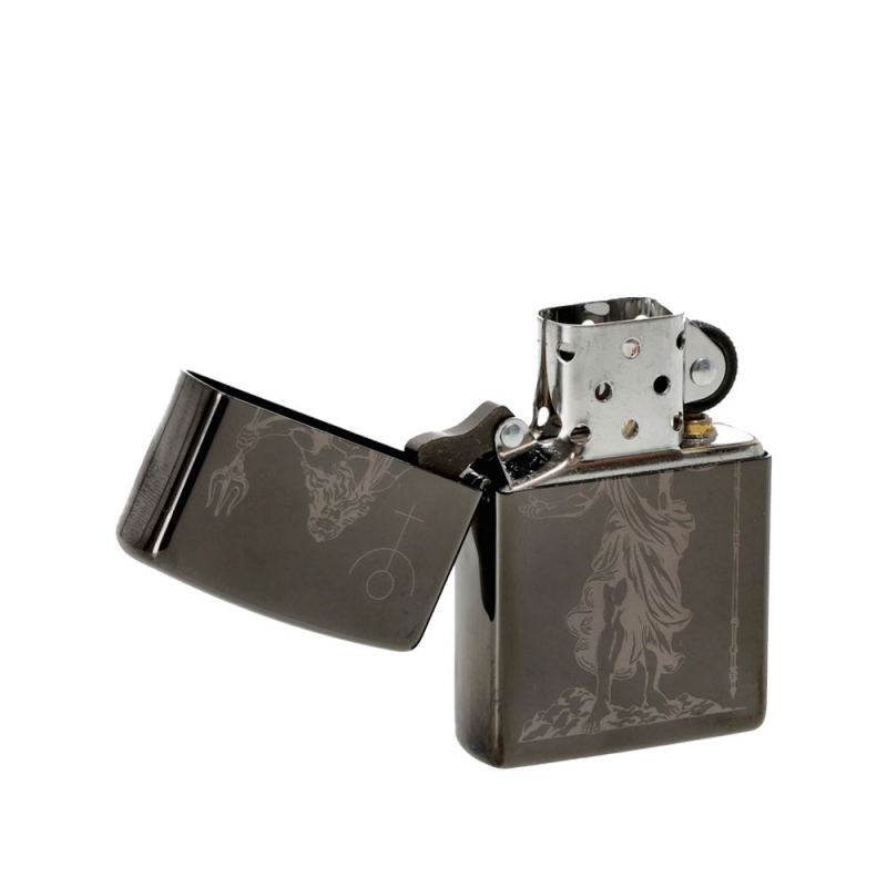 szara zapalniczka benzynowa Zippo z God Pluto