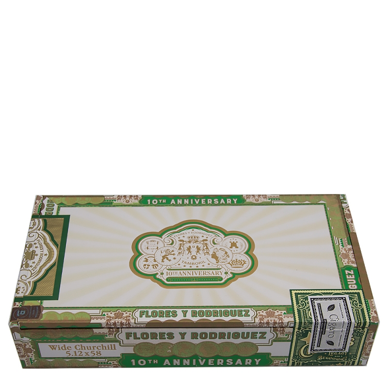 Zamknięte pudełko cygar PDR Flores Y Rodriguez 10th Anniversary Reserva Limitada Wide Churchill Zamknięte pudełko cygar PDR Flores Y Rodriguez 10th Anniversary Reserva Limitada Wide Churchill