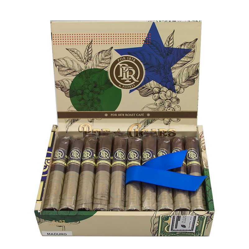 Otwarte pudełko z cygarami PDR 1878 Dark Roast Cafe Maduro Robusto Otwarte pudełko z cygarami PDR 1878 Dark Roast Cafe Maduro Robusto