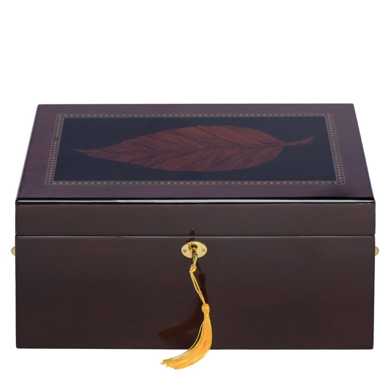 Humidor na 100 cygar Deauville Tobacco Leaf HUM-100TY Humidor na 100 cygar Deauville Tobacco Leaf HUM-100TY