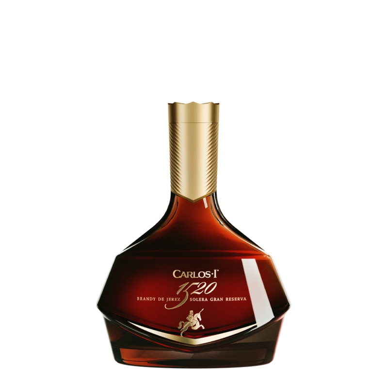 butelka solo Brandy Carlos I 1520 Solera Gran Reserva 41,1%, 0,7l butelka solo Brandy Carlos I 1520 Solera Gran Reserva 41,1%, 0,7l
