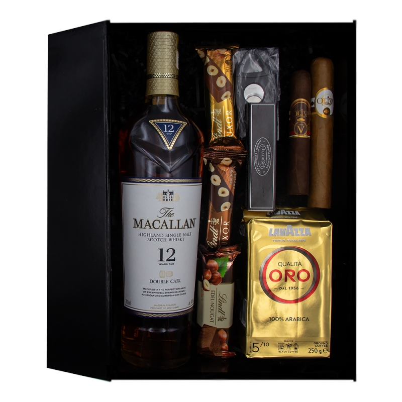 Zestaw prezentowy - whisky Macallan 12 z cygarami od Oliva Zestaw prezentowy - whisky Macallan 12 z cygarami od Oliva