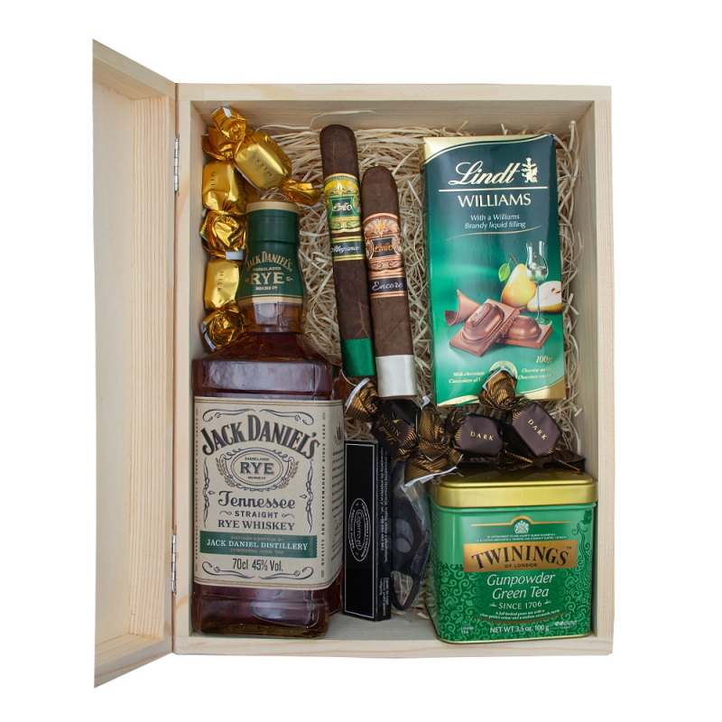Zestaw prezentowy - Jack Daniels Tennessee Rye 45%, 0,7l z cygarami od E.P. Carillo Zestaw prezentowy - Jack Daniels Tennessee Rye 45%, 0,7l z cygarami od E.P. Carillo