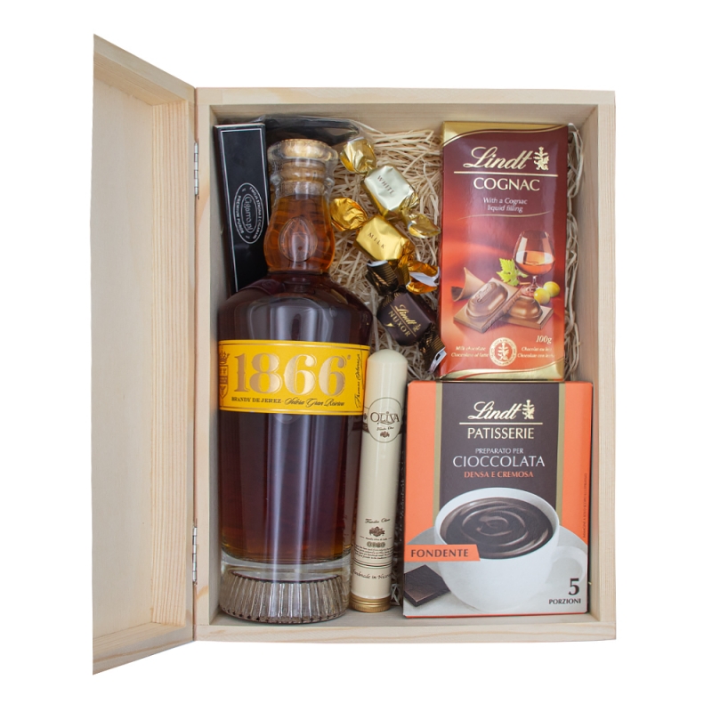 brandy z Hiszpanii w zestawie prezentowym z cygarem Oliva brandy z Hiszpanii w zestawie prezentowym z cygarem Oliva