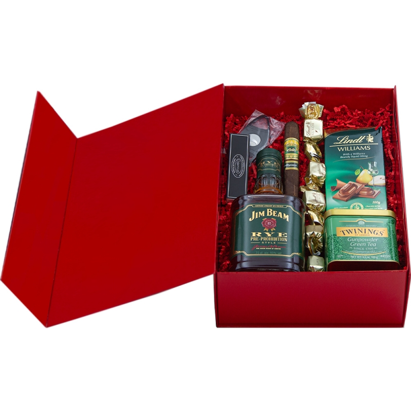 Zestaw prezentowy czerwony - Jim Beam Rye Prohibition Zestaw prezentowy czerwony - Jim Beam Rye Prohibition