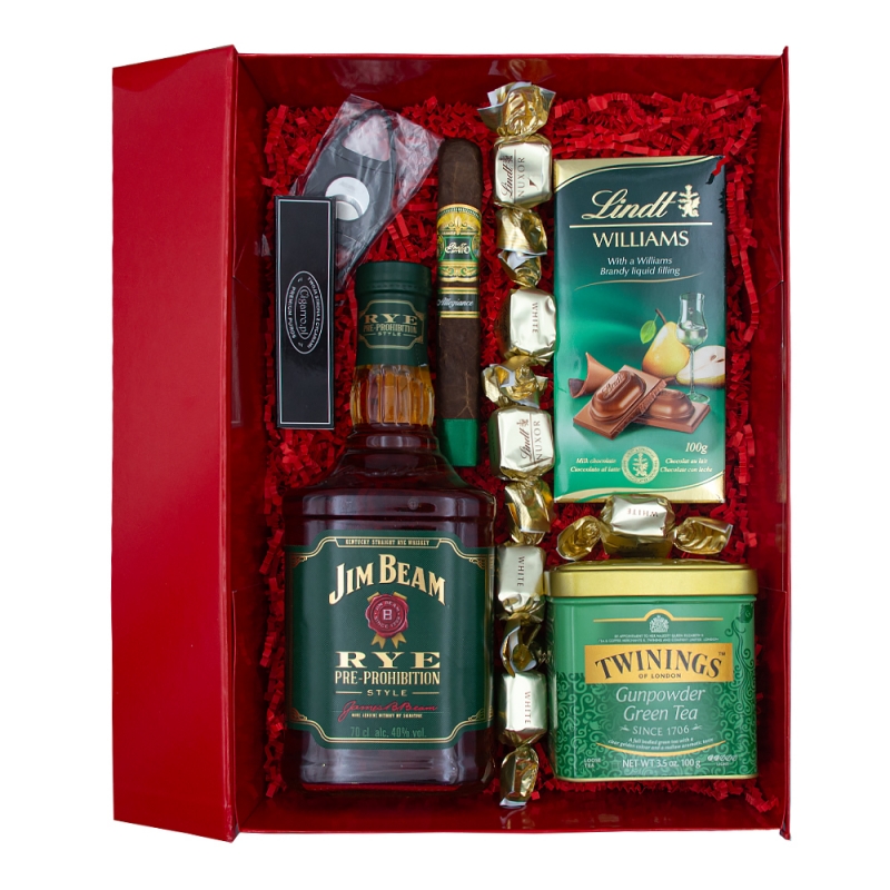 zestaw w czerwonej skrzynce JimBeam z cygarem E.P. Carillo Alligiance zestaw w czerwonej skrzynce JimBeam z cygarem E.P. Carillo Alligiance