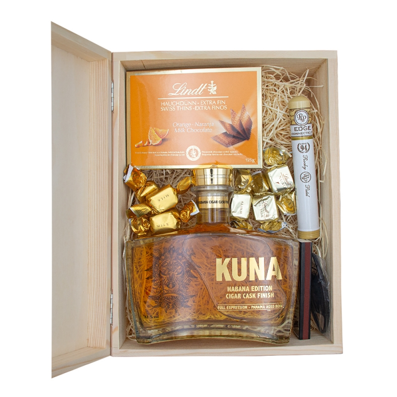 rum Kuna w zestawie z czekoladkami i cygarem Rocky Patel Vintage rum Kuna w zestawie z czekoladkami i cygarem Rocky Patel Vintage