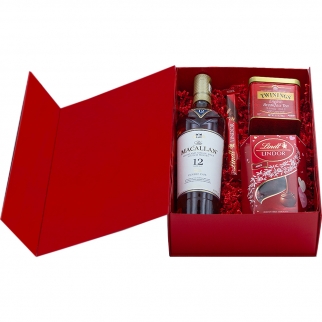Zestaw prezentowy - Macallan 12 w czerwonym pudełku