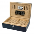 humidor w kolorze szarej czerni na 40 cygar z nawilżaczem humidor w kolorze szarej czerni na 40 cygar z nawilżaczem