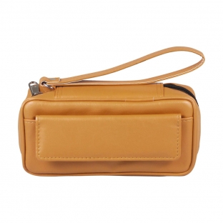 duży pokrowiec na dwie fajki i tytoń do nich w kolorze pomarańczowym