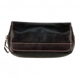 pokrowiec na fajkę i akcesoria do niej w kolorze czarnej skóry