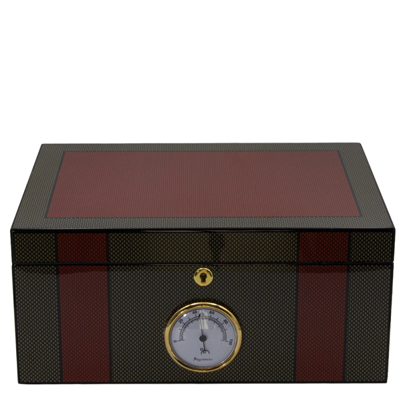 Humidor Carbon na 40 cygar 563113 w kolorze zieleni i czerwieni Humidor Carbon na 40 cygar 563113 w kolorze zieleni i czerwieni