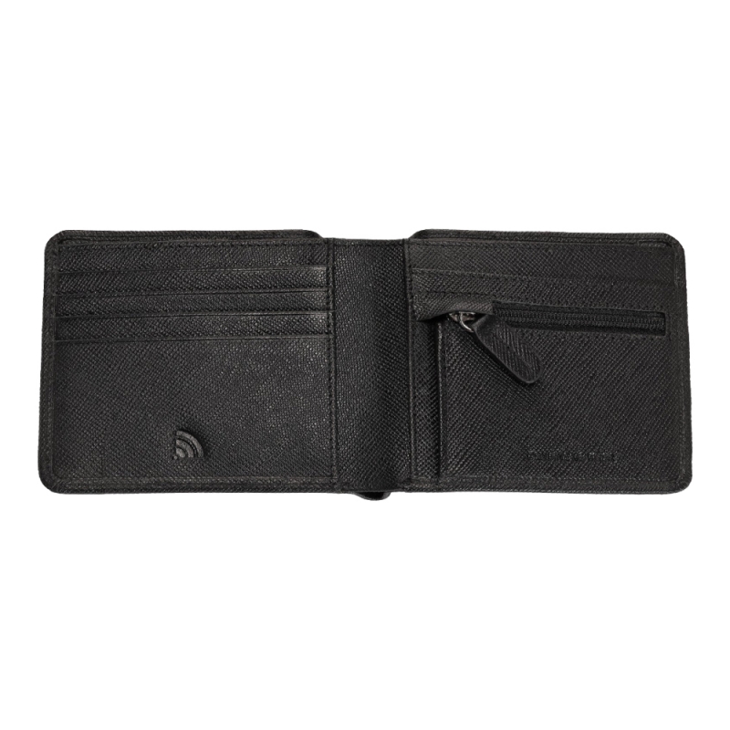 otwarty portfel Zippo w kolorze czarnym z kieszonka na monety otwarty portfel Zippo w kolorze czarnym z kieszonka na monety