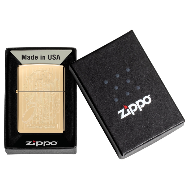 pudełeczko czarne zippo ze złotą zapalniczką w środku pudełeczko czarne zippo ze złotą zapalniczką w środku