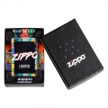 czarne pudełeczko z logo Zippo z kolorową zapalniczką czarne pudełeczko z logo Zippo z kolorową zapalniczką