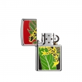 orygianlan zapalniczka Zippo w srebrnym kolorze z ilustracją żaby na liściu orygianlan zapalniczka Zippo w srebrnym kolorze z ilustracją żaby na liściu