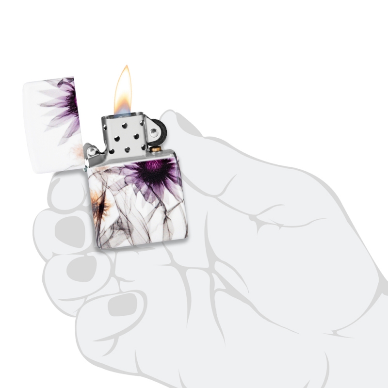 zapalniczka Zippo z ilustracją prześwietlonych kwiatów zapalniczka Zippo z ilustracją prześwietlonych kwiatów