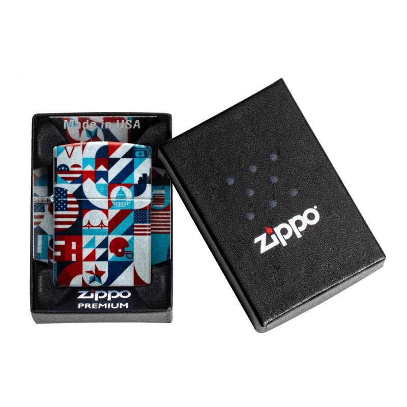 Zapalniczka Zippo American Icons Design 60007396 w czarnym pudełu Zapalniczka Zippo American Icons Design 60007396 w czarnym pudełu