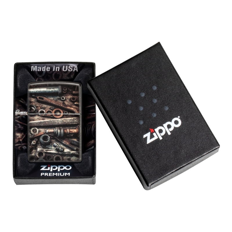Zapalniczka Zippo Vintage Tools Design 60007279 w czarnym pudełku Zapalniczka Zippo Vintage Tools Design 60007279 w czarnym pudełku