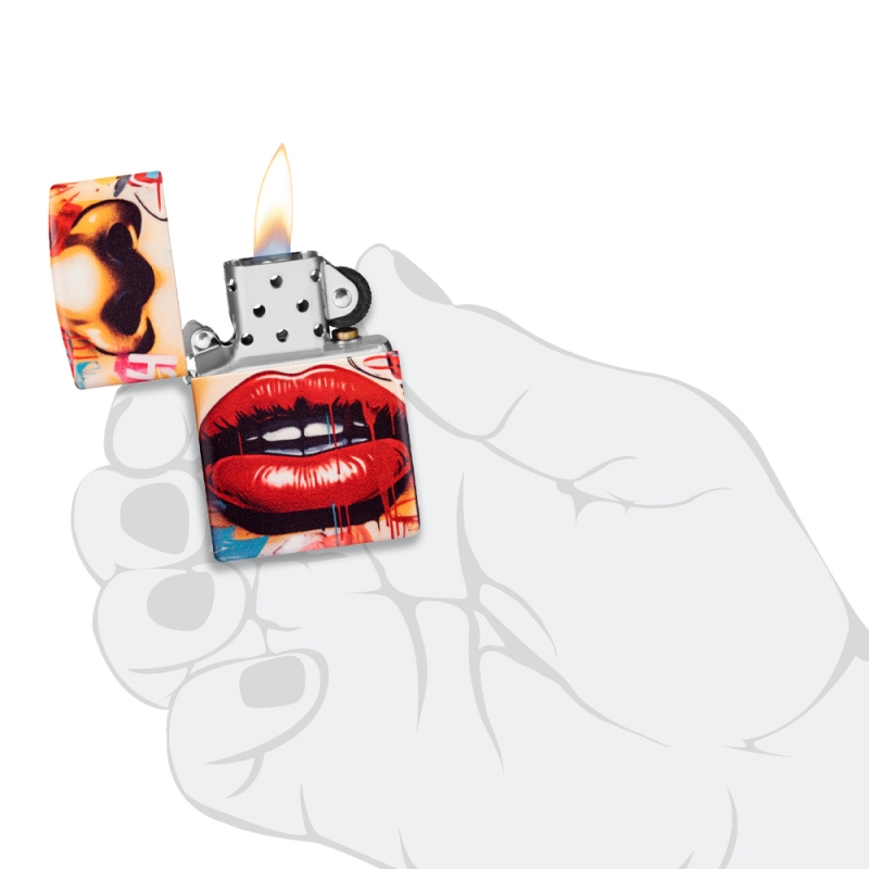 Zapalniczka Zippo Street Art Face Design 60007208 w dłoni